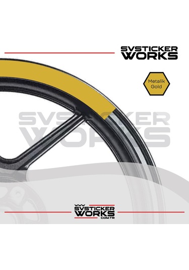 Motosiklet Jant Şeridi Jant Sticker Yarım Kaplama Daire 17-18 İnch Jant Motor Uyumlu Altın