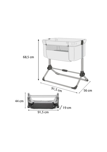 Renolux Cododo Sidenest Griffin Anne Yanı Yatak Beşik Füme