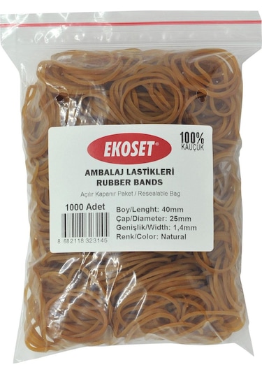Ekoset 40Mm Paket Ambalaj Toka Maydanoz Para Lastiği 1000 Adet