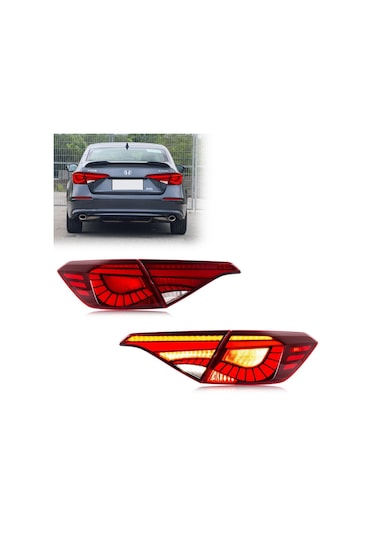 Civic Fe1 Uyumlu Led Stop / Dragon - Kırmızı 2022+