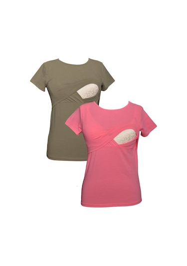 Luvmabelly Myra2505 2506 Emzirme Tshirt Seti-haki