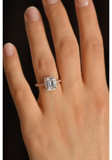 Erdobia 925 Ayar Zirkon Taşlı Rose Ayarlanabilir Baget Gümüş Yüzük