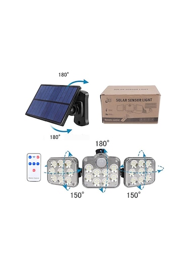 Powermaster Sensörlü Kumandalı 138 Ledli Solar Lamba Jd-2858 (536078203)