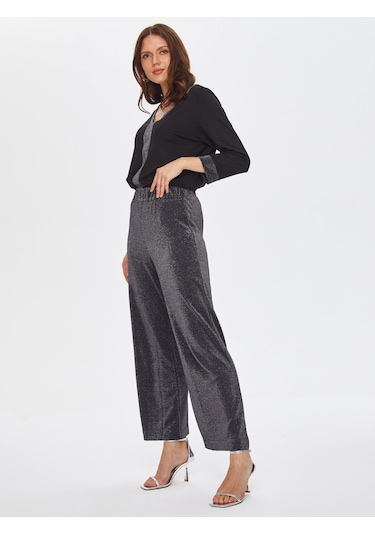Faik Sönmez Simli Straight Fit Örme Pantolon 69479 U6947910 Siyah