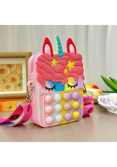 Dancemonkey Ve Unicorn Stressiz Sevimli Para Oyuncakları Messenger Kız İçin Eğlence Dekompresyon Cüzdanı: Çanta C Bozuk Zx Çok Renkli