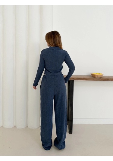 Biçomi Balıkçı Yaka Örme Takım Lacivert St265865 Lacivert