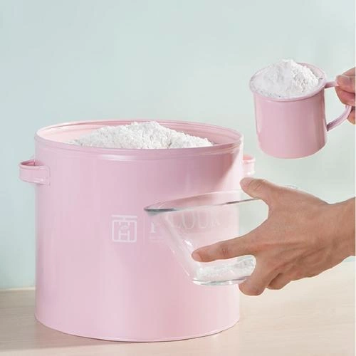 5 Kg Mühürlü Pirinç Kova Un Saklama Kutusu Demir Sac Çamaşır Toz Kova Tahıl Dağıtıcı Köpek Kedi Gıda Saklama Kabı Şişeler, Kavanozlar Ve Amp Kutular 4 Izgara