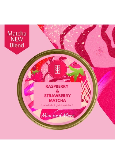 Mim and More Raspberry Strawberry Matcha Ahududulu ve Çilekli Matcha 50 G