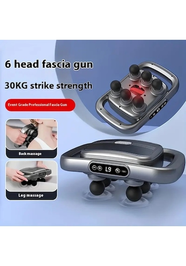 6 Başlıklı Şarjlı Isıtmalı Masaj Aleti 4741 Açık Mavi