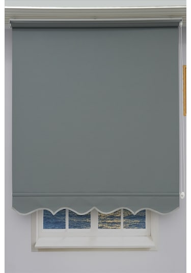 Kalın Keten Stor Zebra Güneşlik Perde Etekli Alüminyum Kasa & Boru, Ithal Kumaş Antrasit