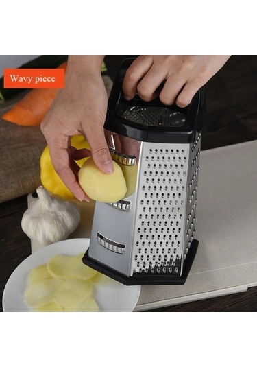 Pazly Taraflı Sebze Rende Paslanmaz Kutusu Gümüş Fonksiyonlu Çok Çelik Beyaz 6 - Oi Beyaz - Gümüş