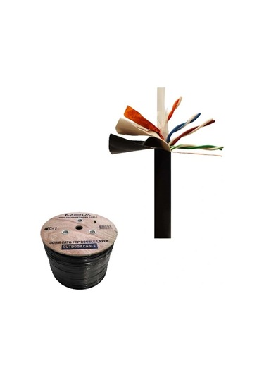 305 Metre / 0.57mm Cat6 Ftp Çift Katmanlı Dış Ortam İnternet Kablosu Renk