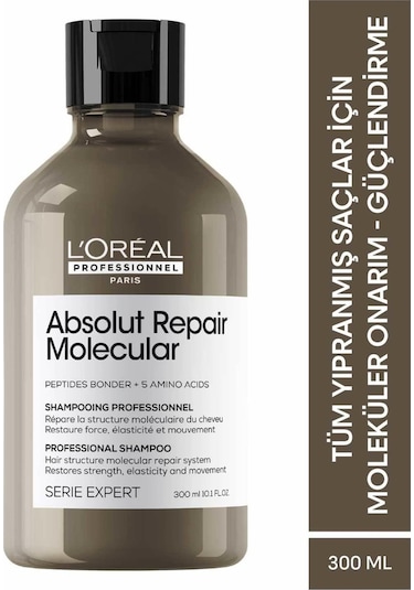 L'Oreal Professionnel Serie Expert Absolut Repair Molecular Şampuan 300 ML + Durulanmayan Maske 100 ML + Çanta