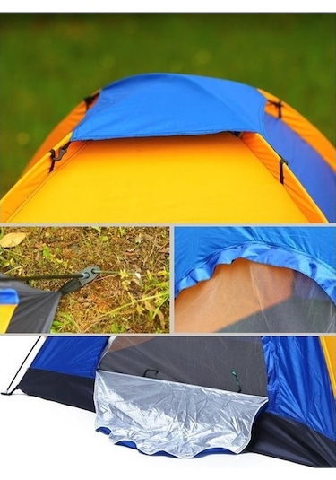 6 Kişilik Kamp Çadırı Su Geçirmez Kolay Kurulum Çadır Mor