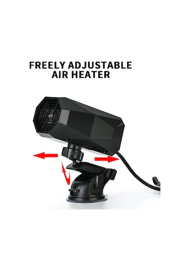 Araba Isıtıcı 12v/150W Otomatik Isıtıcı Fan Taşınabilir Vakumlu Braket Ön Cam Buz Çözme Ve Kar Temizleme Hava Isıtıcı