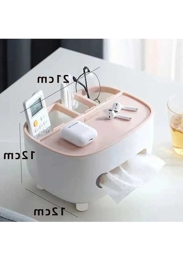 Besthome1 Küçük Ev Sehpası İçin Multifonksiyonel Plastik Tüp, Kağıt Havlu Ve Uzaktan Kumanda Kutusu, Modern Pembe Tasarım
