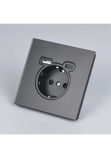 Southtrade Tek Prizli Usb Ve Type-c Özellikli Siyah Elektrik Prizi. 418051496 Usb Ve Type-c Prizli