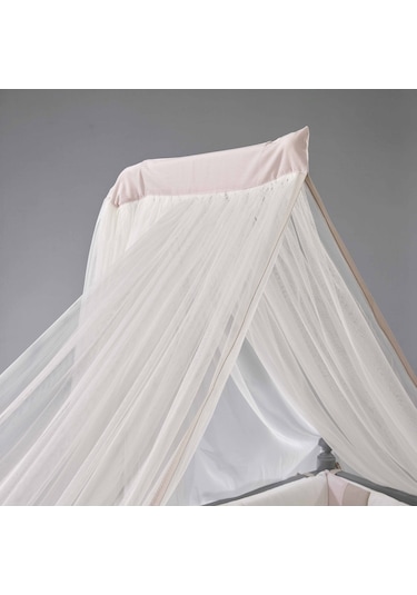 Meltem Kids Mondo Sallanır Ahşap Anne Yanı Beşik - 60x120 CM ( Gri - Pretty) Pembe