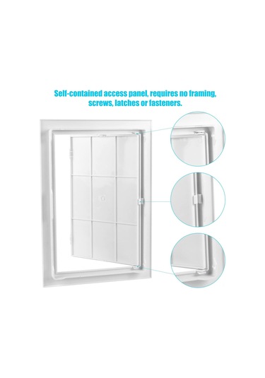 Folinda Beyaz Plasterboard Bakım Kapısı - 20x30 Cm Plastik, Geri Çekilebilir Menteşeli, Güçlendirilmiş Duvar Boru Bakıma Uygun