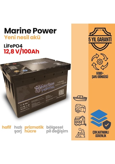 Marine Power 12v 100ah Lityum Lifepo4 Akü