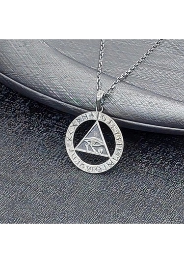 İpek Silver 925 Ayar Gümüş Antik Mısır Horus'un Gözü Unisex Kolye Gümüş