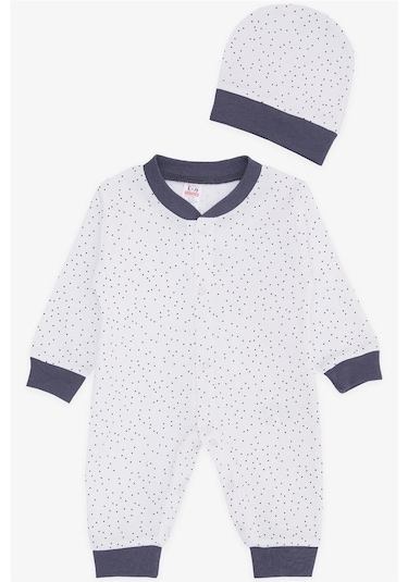Breeze Erkek Bebek Tulum Puantiye Desenli 0-3 Ay-6 Ay, Beyaz-beyaz Beyaz