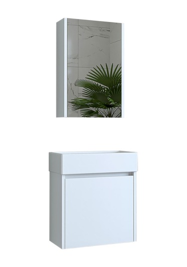 Roomart Ayaksız Tek Kapaklı Lavabolu Mat Beyaz 50 Cm Banyo Dolabı Mat Beyaz Roomart Ayaksız Tek Kapaklı Lavabolu Mat Beyaz 50 Cm Banyo Dolabı Mat Beyaz