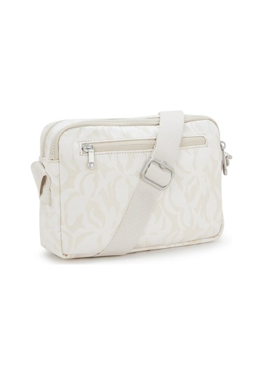 Kıplıng Abanu M Orta Boy Omuz Çantası Bej Palm Beıge Jacquard Bej