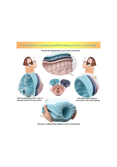 Soulader 9,5 İnç Silikon Kek Kalıbı Yapışmaz Yivli Tabanlı Saplı Muffin Tepsisi Cupcake Pasta Pişirme Kapları Keklik Jöle Jelatin Ekmek Yapımı İçin Pratik Fırın Ve Mikrodalga Uyumlu Diğer