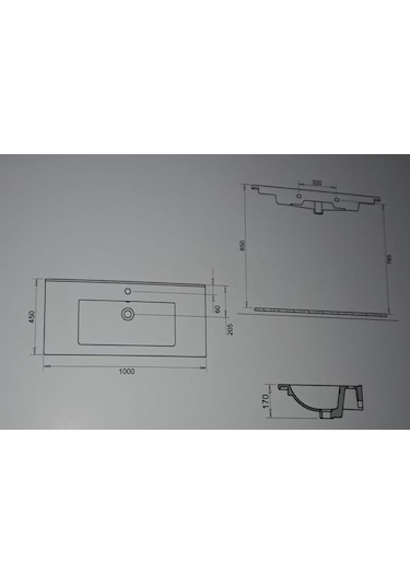 Bella Etejerli Lavabo 100cm Turavit Diğer