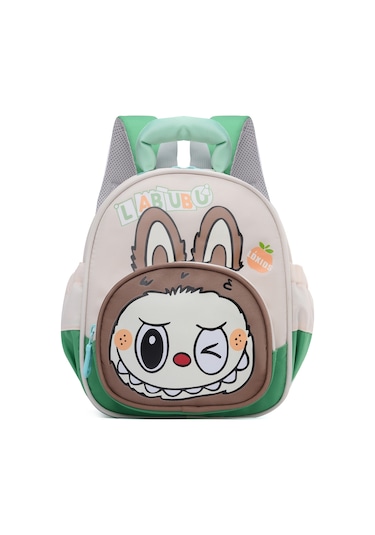 Labubu Sevimli Çizgi Film Eğlence Aydınlatma Işık İlkokul Öğrencisi Çocuk Kız Okul Çantası Yeşil