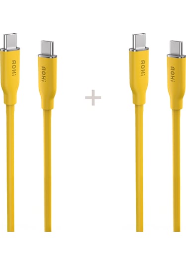 Aohi Silky Type-c To Type-c 1m Pd 3.1 480mbps 140w Süper Hızlı Şarj/data Kablosu Seti 2'li