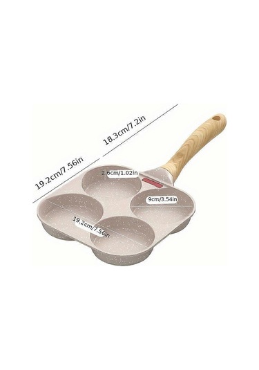 Adet Ev Tipi Dört Delikli Kızartma Tavası Mutfak Tavası Yapışmaz Tava Kahvaltı Yumurta Hamburger Küçük Kızartma Tavası Biftek Tencere Diğer
