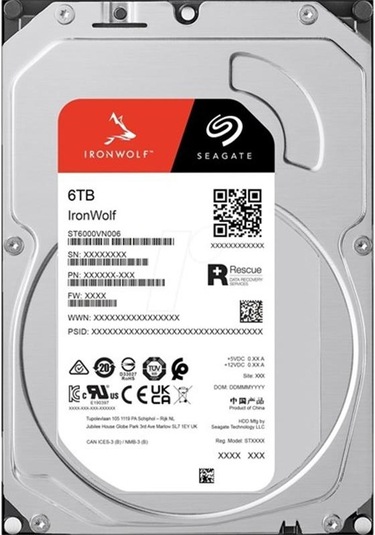 6 Tb Seagate 3.5 Ironwolf Sata3 5400rpm 256mb St6000vn006 3 Yıl