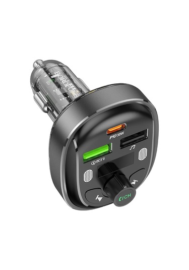 Borofone Bc47 Might Pd30w Qc3.0 Araba Bluetooth Fm Verici Metal Gri