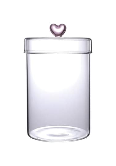 Hearts 950 Ml Borosilikat Cam Kavanoz 10x15 Cm Seffaf Şeffaf