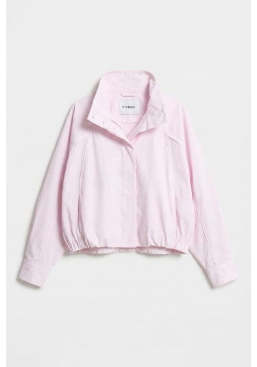 Itsbasic Kadın Pembe Renk W5 Oversize Özel Organik Kumaş Tasarım Gömlek Ceket
