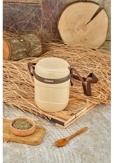 Akıllıelma-cooker Yemek Termosu Krem Çelik 3 Lü Ckr3147 7981 Krem