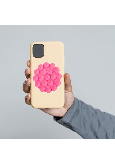 Ahtapot Vantuzlu Telefon Tutucu Yuvarlak 3m Çift Taraflı Bant Akrobat Pembe Belirtilmemiş Vantuzlu P