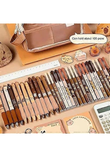 Öğrenci Kalem Kutusu Kalem Kesesi Kapibara Kırtasiye Kutusu Sevimli Kırtasiye Kutusu Çok Renkli