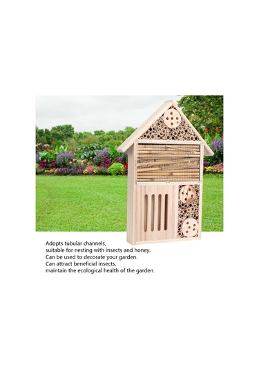 Yunboo Doğal Kozukuruş Ahşap Böcek Yuvası, Faydalı Böcekler İçin Yuva, Bahçe Dekorasyonu, Ekoloji Sağlama, B Tipi