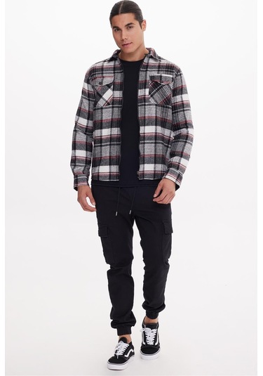 Calıfornıa Siyah-kırık Beyaz Basıc Gömlek Çok Renkli