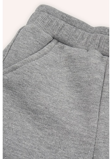 Kız Çocuk Kulak Detaylı 2'li Eşofman Takım Gri-melanj 2421gb17008-4866 001