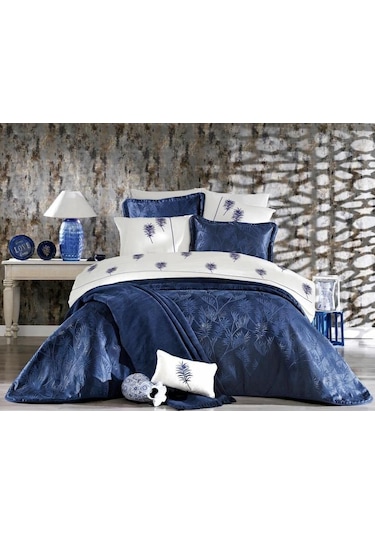 Güzide Milena Çeyiz Paketi Lacivert Ekru