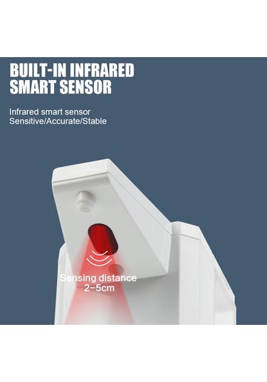 Leezsing 500ml Sprey Tipi Sabunluk Otomatik Sabunluk İki Seviyeli Ayarlama Ipx4 Su Geçirmez Kızılötesi Sensörlü Sabunluklar Pil İle Çalışır