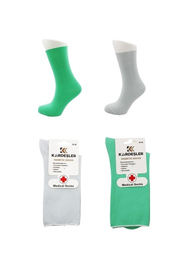 Kadın Çok Renkli Soket Diyabetik Şeker Çorabı Pamuklu Sıkmayan Çorap 6'lı Paket Çok Renkli
