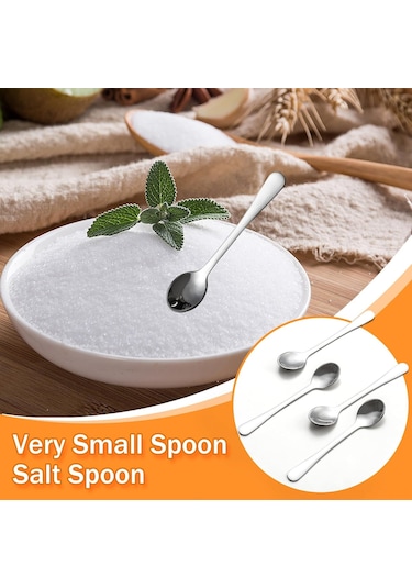Fosenze 8'li Paslanmaz Çelik Mini Baharat Kaşığı Seti - 2.8 İnç, Tuz Şeker Kavanozları İçin Uygun, Dayanıklı Ve Temizlenmesi Kolay