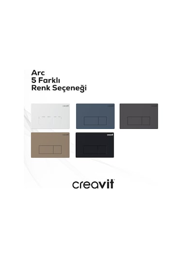 Creavit Arc Parlak Krom Kaplama Kumanda Paneli GP8004.00 Krom