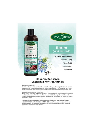 Phytoflora Bıttım Çörek Otu Özlü Bitkisel Şampuan 400 ML