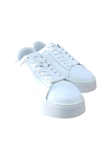 Lufian Adel Unisex Hakiki Deri Sneaker Ayakkabı Beyaz Siyah